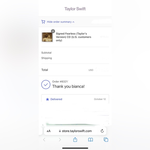 NEW Taylor Swift Signed Fearless (Taylor’s Version) CD - Picture 7 of 7